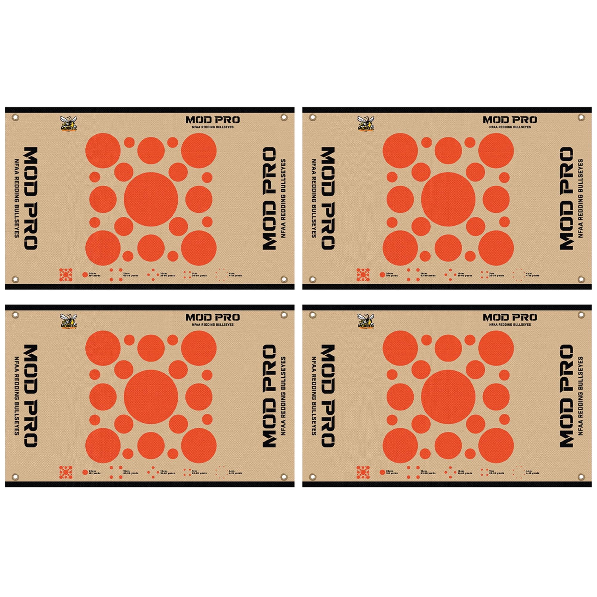 Morrell Yellow Jacket MOD Pro Redding NFAA Bullseye Wrap, 4 Pack, White/Tan