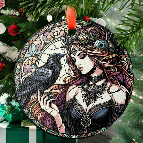 The Morrigan Ornament SunCatcher Morrigan Celtic Goddess Window Hanging Protection Charm Wiccan Home Decor Gift New Home Gifts Pagan, 2025, Holiday 2025, Festive Home Accent,