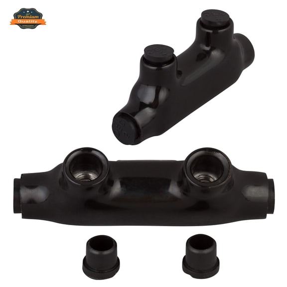 Morris Black Insulated In-Line Splice 2 Set Screws in-Line Splice Connector, Wire Range 2-14, Allen Hex Slotted, L 3.46 x W 0.82 x H 1.62 [Morris # 97017]