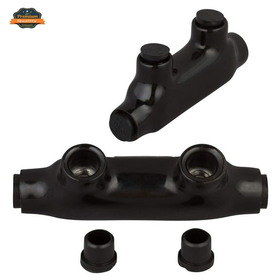 Morris Black Insulated In-Line Splice 2 Set Screws in-Line Splice Connector, Wire Range 350 - 6, Allen Hex 5/16", L 5.21" x W 1.33" x H 2.63" [Morris # 97022]