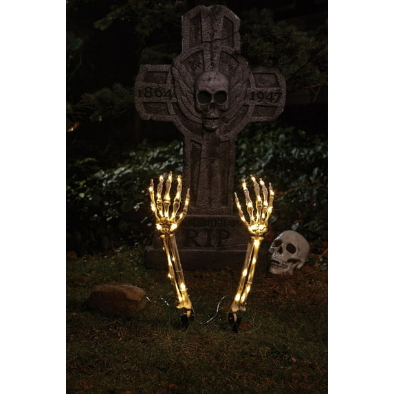 Fun World FW91286T 15 in. Skeleton Arms Light up Yard Decor