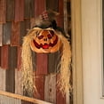 thumbnail image 1 of 11 3/4" x 27 1/2" Hanging Pumpkin Head Plastic Halloween Decoration, 1 of 3