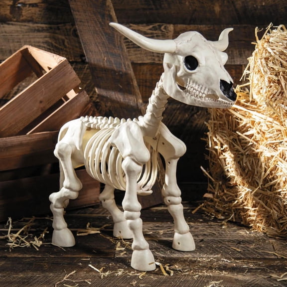 21 1/4" Standing Steer Skeleton Halloween Decoration