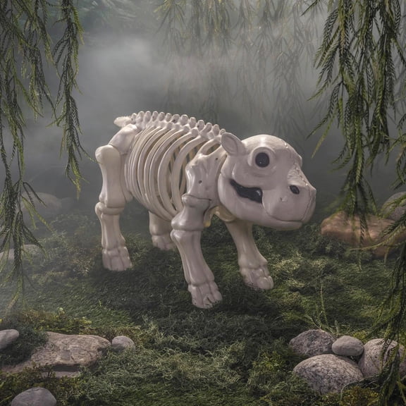 22" Standing Hippo Skeleton Halloween Decoration