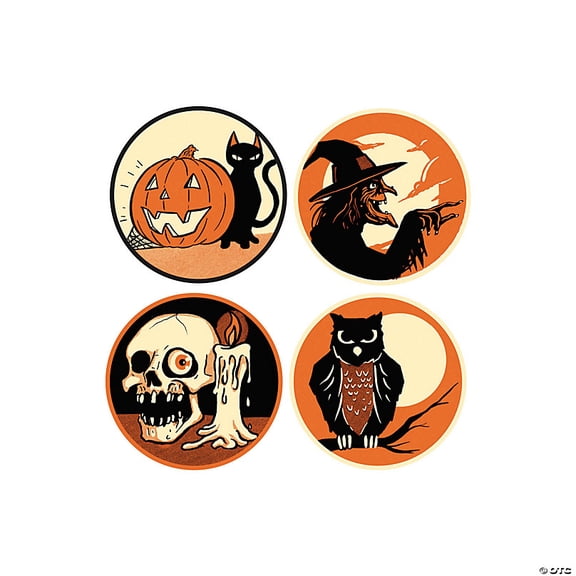 Morris Costumes MASF106 3 in. Classic Halloween Characters PVC Sticker - Pack of 4
