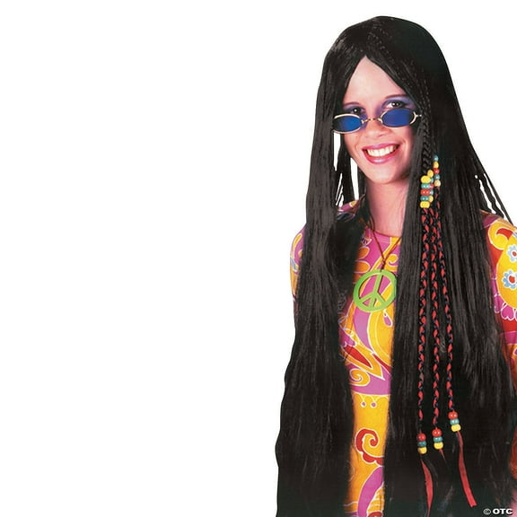 Black 33” Braided Hippie Wig Costume Accessory