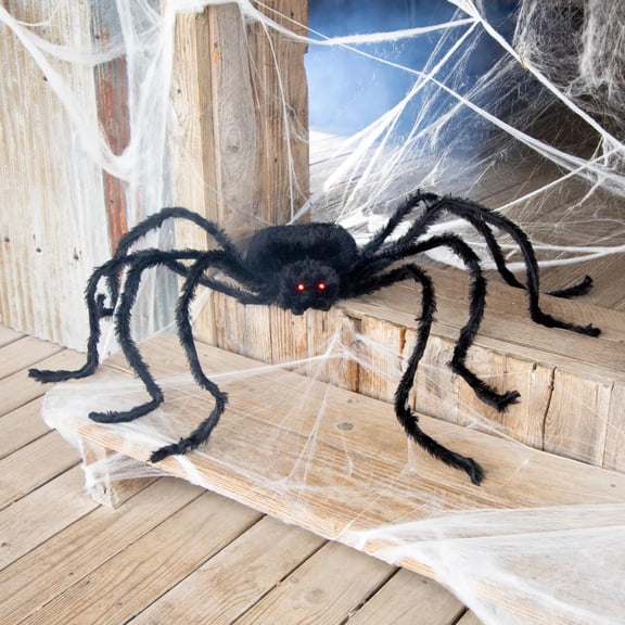 36 1/2" x 5 Ft. 1 3/4" Black Spider with Light-Up Eyes Halloween Decoration