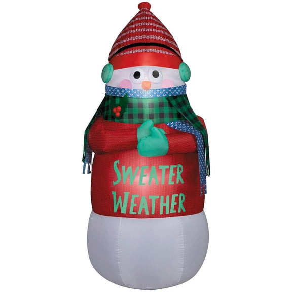 Gemmy 6 Ft. Airblown Animated Shivering Snowman Christmas Inflatable - White