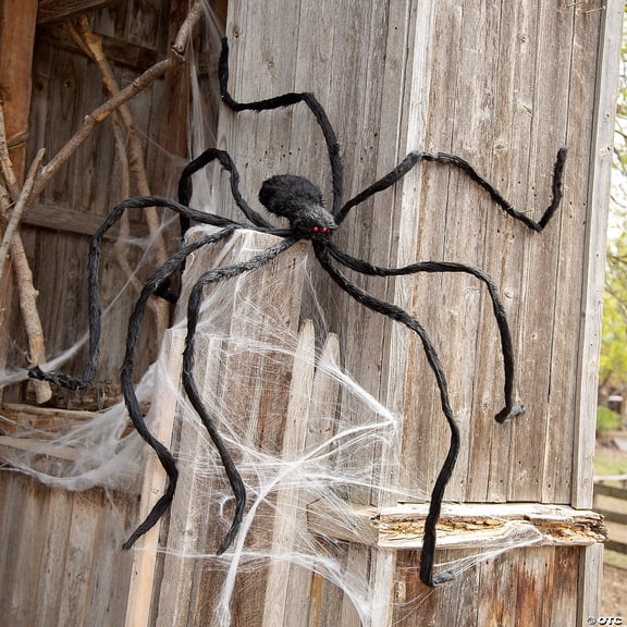 Morris Costumes - 7 1/2 Ft. x 2 3/4" Furry Black Polyester Spider Halloween Decoration -