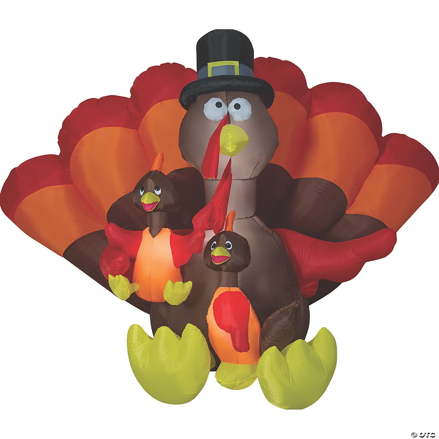 Gemmy 8.5' Happy Fall Outdoor Lawn Turkey Family Scene Inflatable with ...