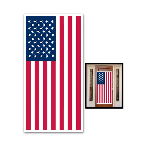 Beistle Party Decoration American Flag Door Cover 30" x 5' - 12 Pack (1/Pkg)