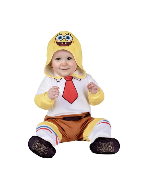 SpongeBob Boys' Halloween Classic Costume Jumpsuit - Yellow 6-12 Months