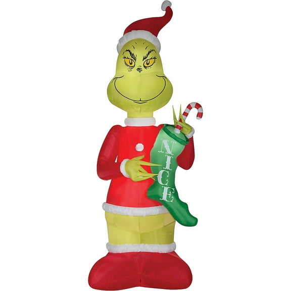 Morris Costumes - Blow Up Inflatable Grinch with Stock Giant Outdoor Yard Decoration - One Size