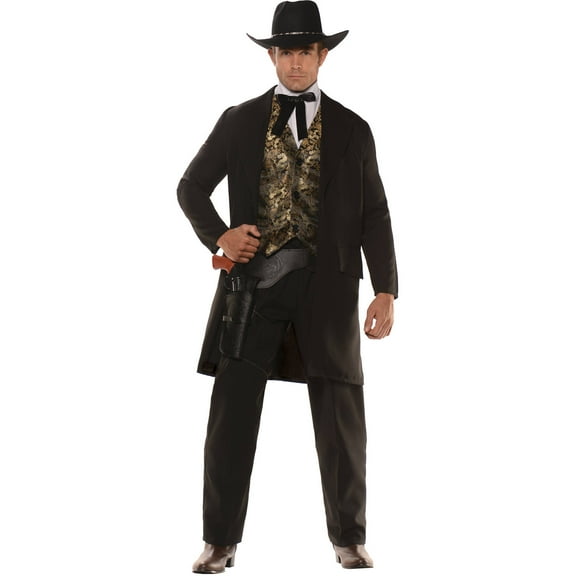 Morris Costumes Cowboy Gambler Men's Halloween Fancy-Dress Costume for Adult, XXL