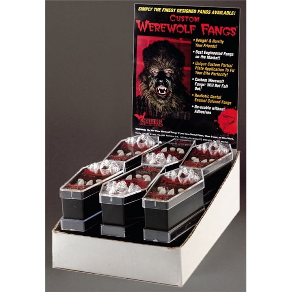 Morris Costumes FHD07MD 12 Piece Werewolf Fangs Display, Medium