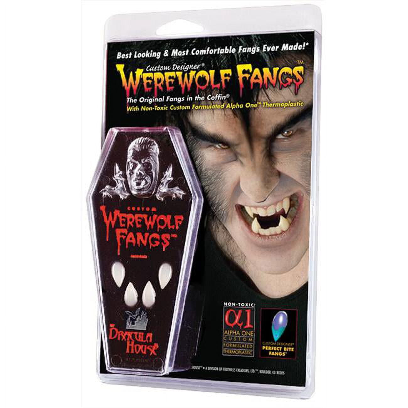 1 Pairs of Cosplay Fangs Realistic Horror Werewolf Fangs Party Props  Vampire Teeth for Halloween Dancing Party Banquet