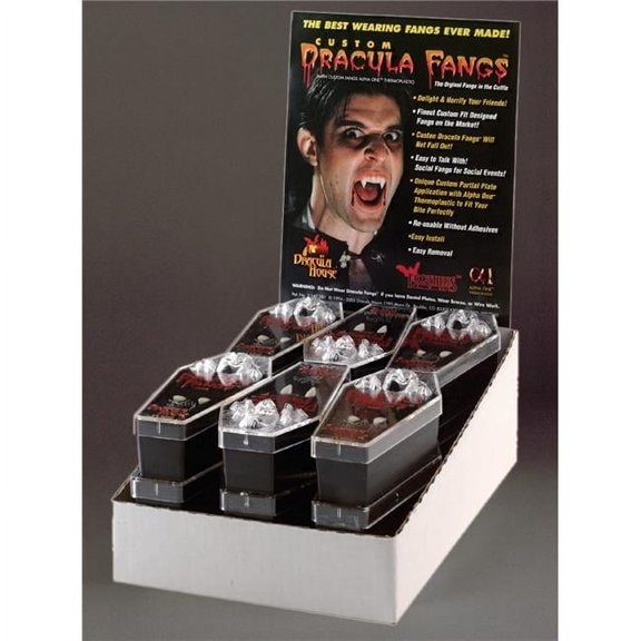 Morris Costumes FHD01LG 12 Piece Dracula Fangs Display, Large