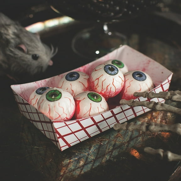 Morris Costumes - Food Tray of Eyeballs Plastic Halloween Decoration 6 1/4" x 2 1/2" - One Size