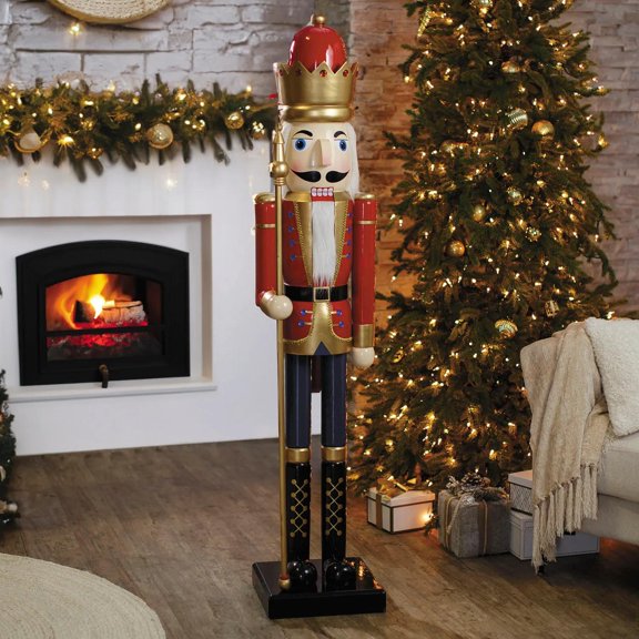 Morris Costumes Giant Classic Red Wood Holiday Nutcracker with Scepter, 5 Ft