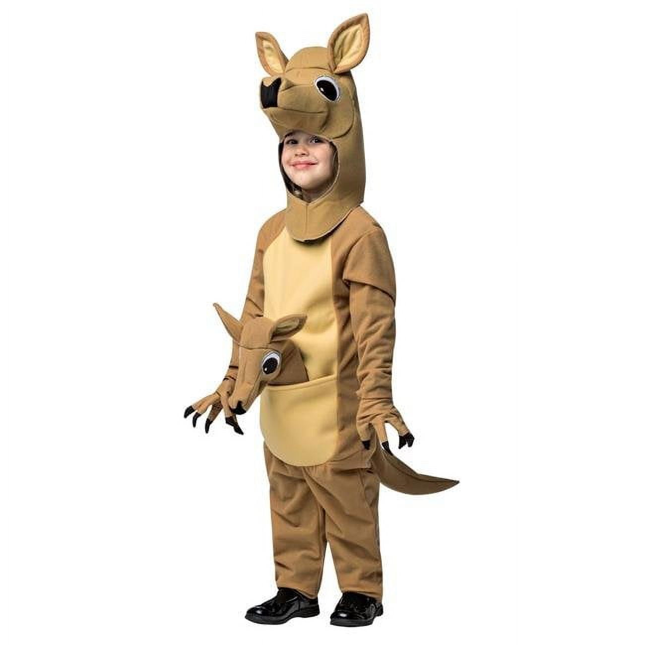 Kids Kangaroo Costume - Plush Jumpsuit With Headpiece (Toddler Size 24-36 Lbs) - View #4