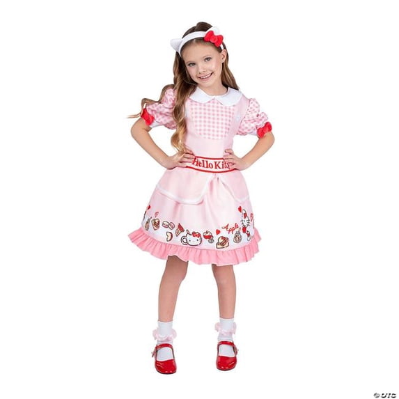 Hello Kitty Girl's Halloween Classic Costume Dress 2pc - Red 8-10