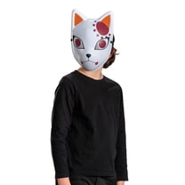 Demon Slayer Boys' Tanjiro Kamado Fox Warding Mask Halloween Costume Mask - White - One Size Fits Most