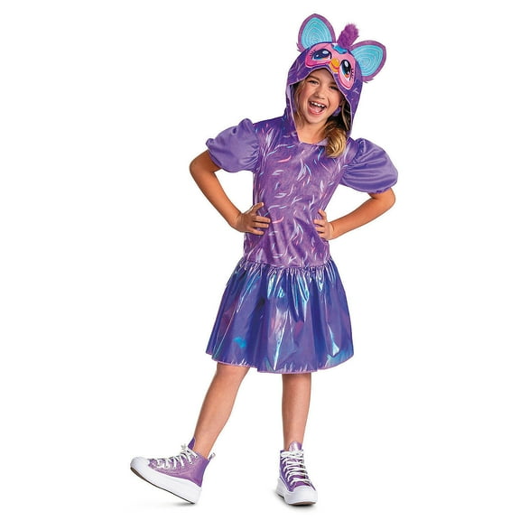 Kids Furby Purple Hooded Dress Costume - Large 10-12