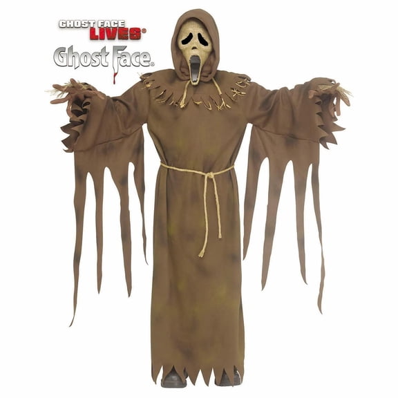 Ghost Face Kids' Scarecrow Halloween Costume Robe - White  8-10