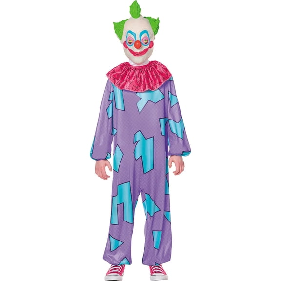 Inspirit DesignsKids' Killer Klowns From Outer Space Costume Jumpsuit Halloween Costume - Purple 10-12