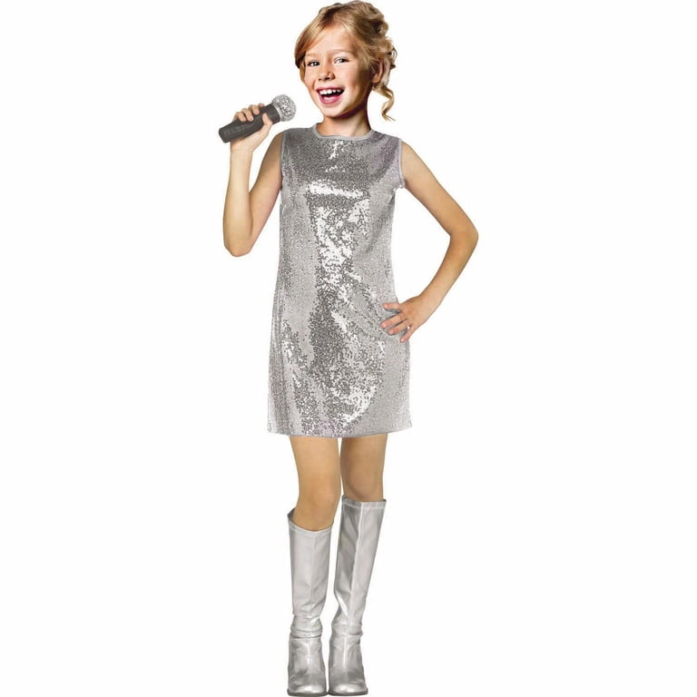 grey dress halloween costume Fun World Girl's Pop Star Silver janflashsale25