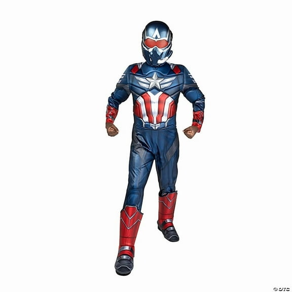 Marvel Boys' Captain America Halloween Costume Jumpsuit - Blue  8-10