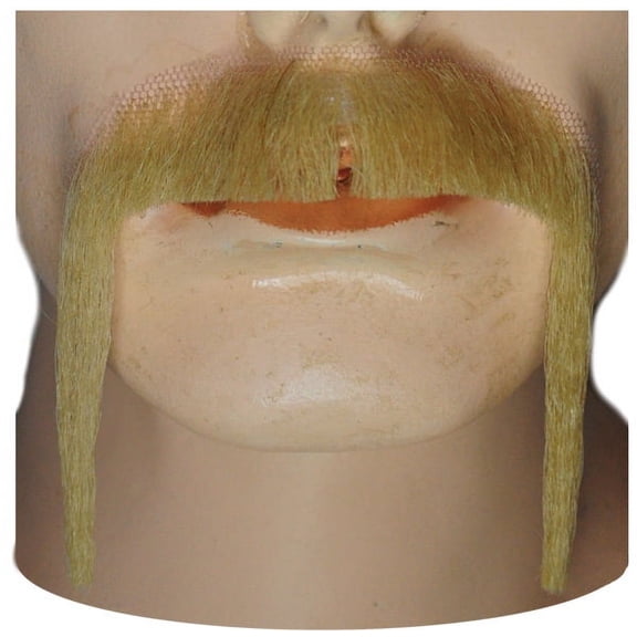 Fu Manchu M11L Mustache - Human Hair - White
