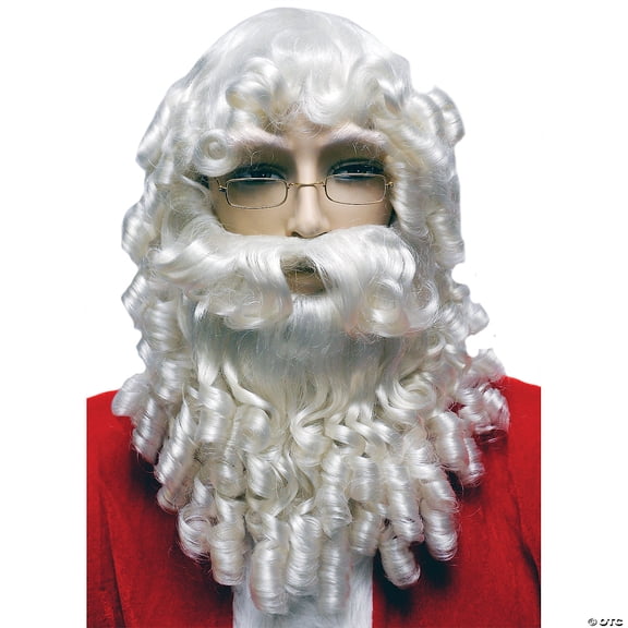 Morris Costumes LW64WT Santa Set Curly White Wig Costume