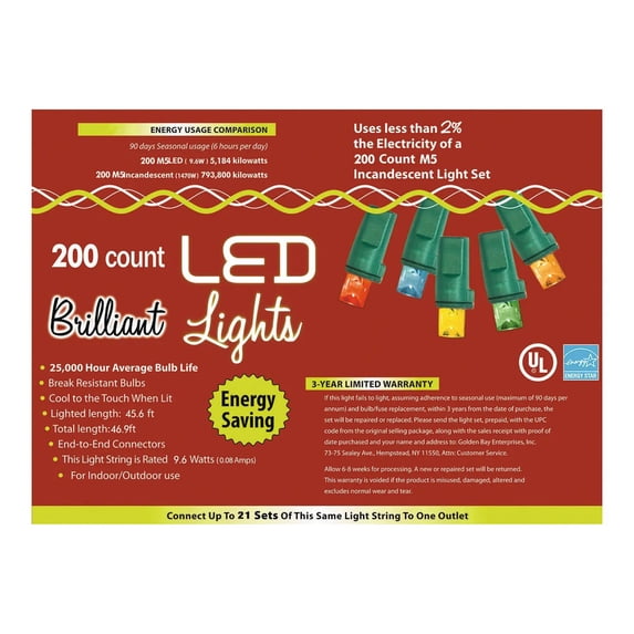 Morris Costumes MA953 Holiday Lights 200l M5 Mu