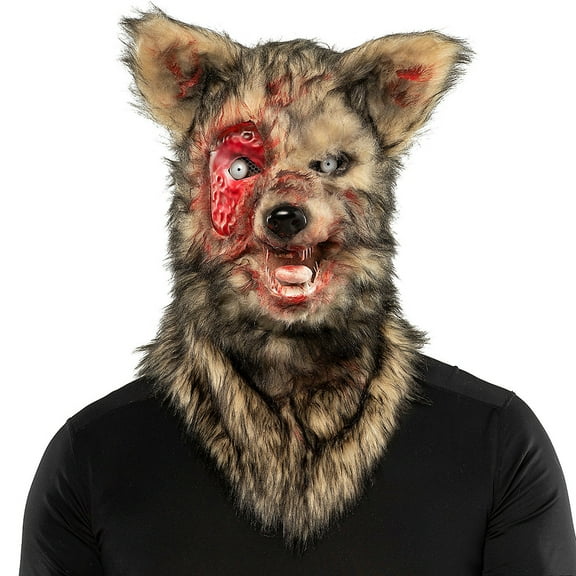 Morris Costumes MCBAM001 Adults Bloody Wolf Full Head Covering Halloween Mask - One Size