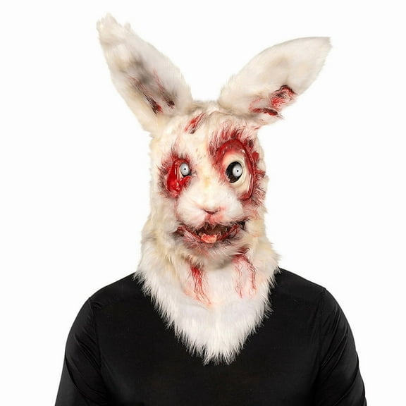 Morris Costumes MCBAM004 Adults Bloody Rabbit Full Head Covering Halloween Mask - One Size