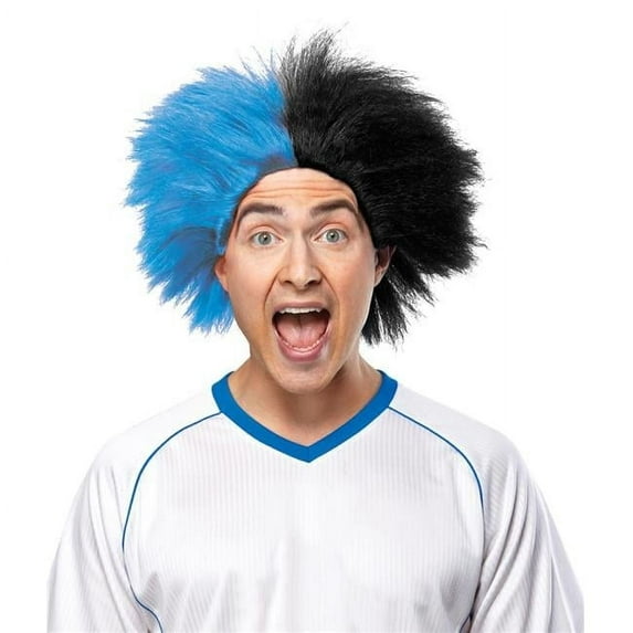 Morris Costumes MR179585 Sports Fun Blue & Black Wig Costume