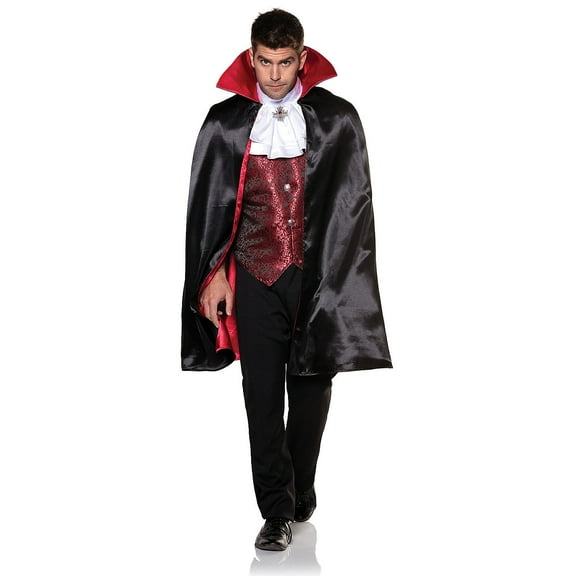 Morris Costumes Mens Vampire Vest & Cape Costume - Size One Size Fits Most - Black