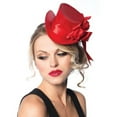 thumbnail image 1 of Leg Avenue Satin Top Hat with Flower and Bow, O/S, Red, 1 of 2