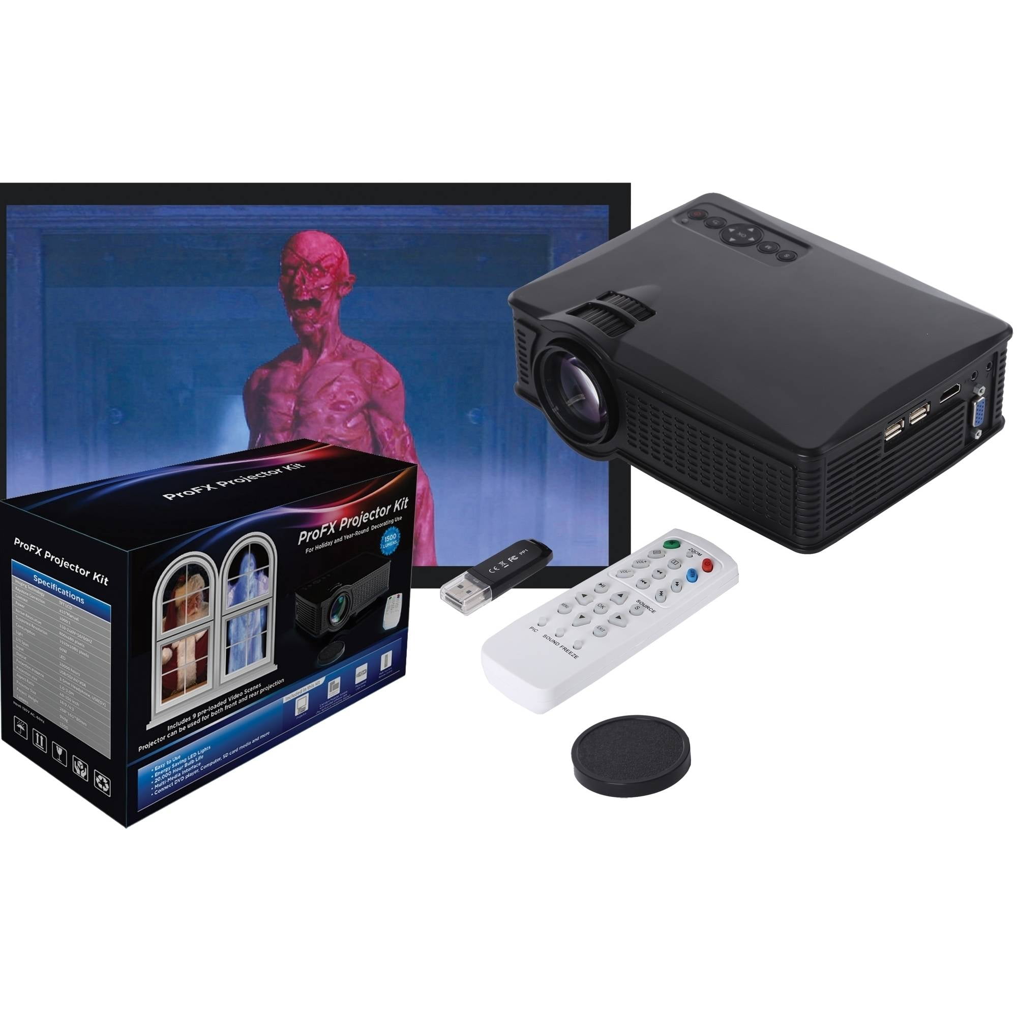 ProFX 1500 Lumens LCD Halloween Projector Kit