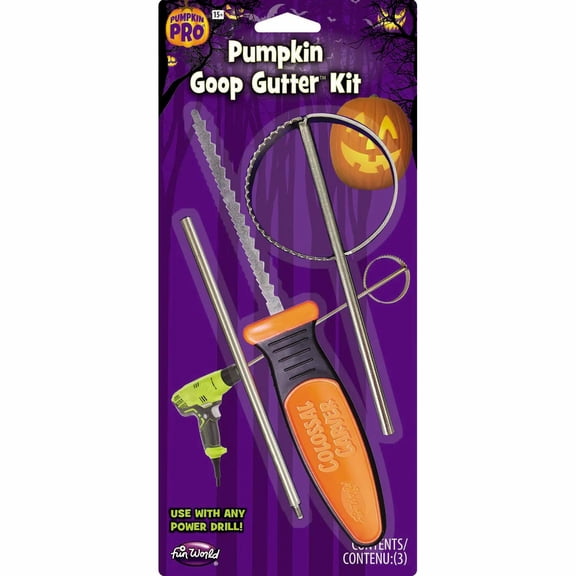Fun World Adult General Sizing Pumpkin Carving Goop Gutter Tool Kit Halloween Costume Hand Held Props - Orange One Size Fits Most