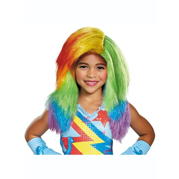 Child's Girls My Little Pony The Movie Rainbow Dash Wig Costume Accessory
