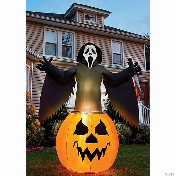 Morris Costumes FW91773UK Ghost Face Pumpkin Lawn Inflatable