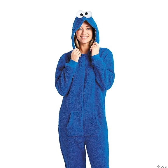 Morris Costumes OSAO1001XL Sesame Street Cookie Monster Hooded one piece Costume for Adults - Extra Large