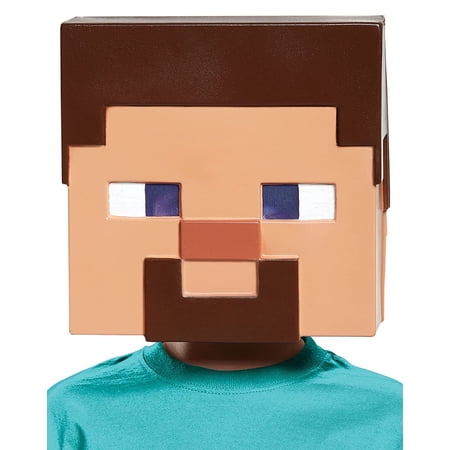 Morris Costumes Steve Multi-color Plastic Halloween Minecraft Steve Vacuform Costume Mask, for Adult