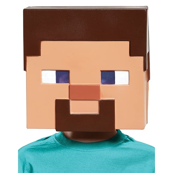 Morris Costumes Steve Multi-color Plastic Halloween Minecraft Steve Vacuform Costume Mask, for Adult