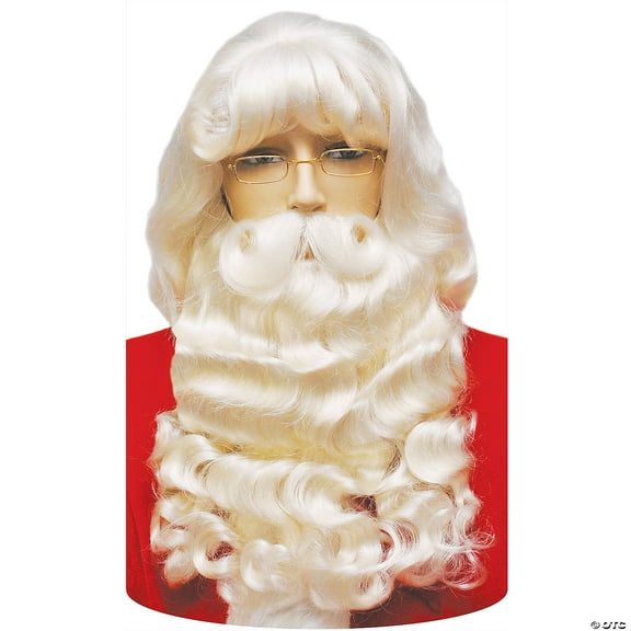 Santa Claus White Wig And Beard Set Christmas Holiday Adult Costume Accessory