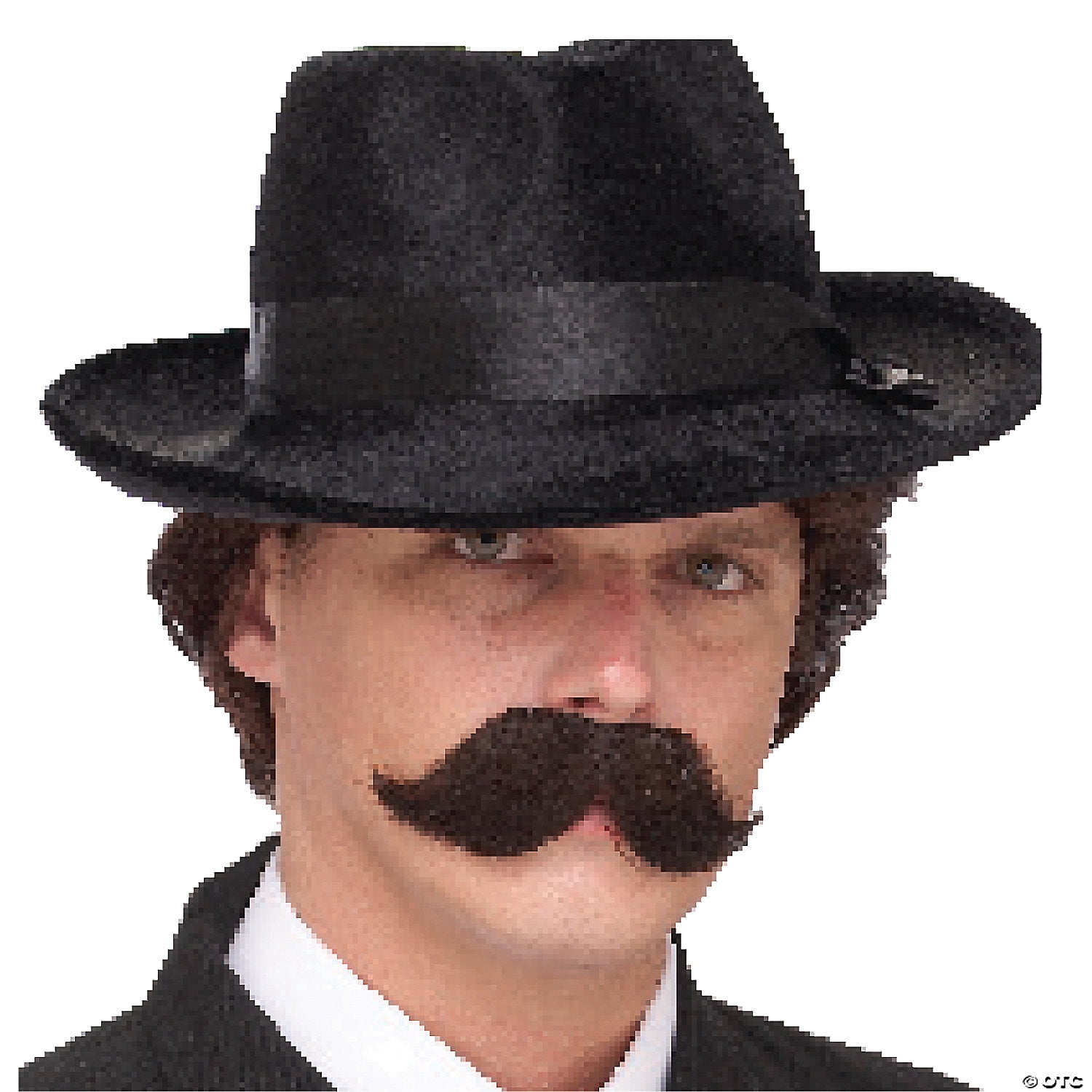 Classic Black English Mustache with Adhesive Tape