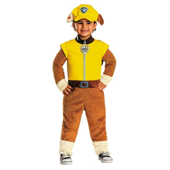 Paw Patrol Boys' Rubble Halloween Deluxe Costume Jumpsuit - Brown Large 4-6X