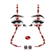 Morris Costumes UAEYE036 Clown Jeweled Face Sticker